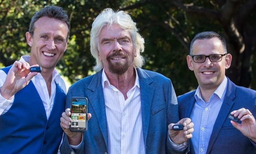 Glenn Riseley, GCC Founder and President (left), Sir Richard Branson (middle) and Tom Sermon, GCC CEO (right).